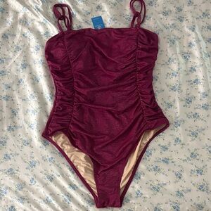Cupshe Burgundy One Piece Swimsuit